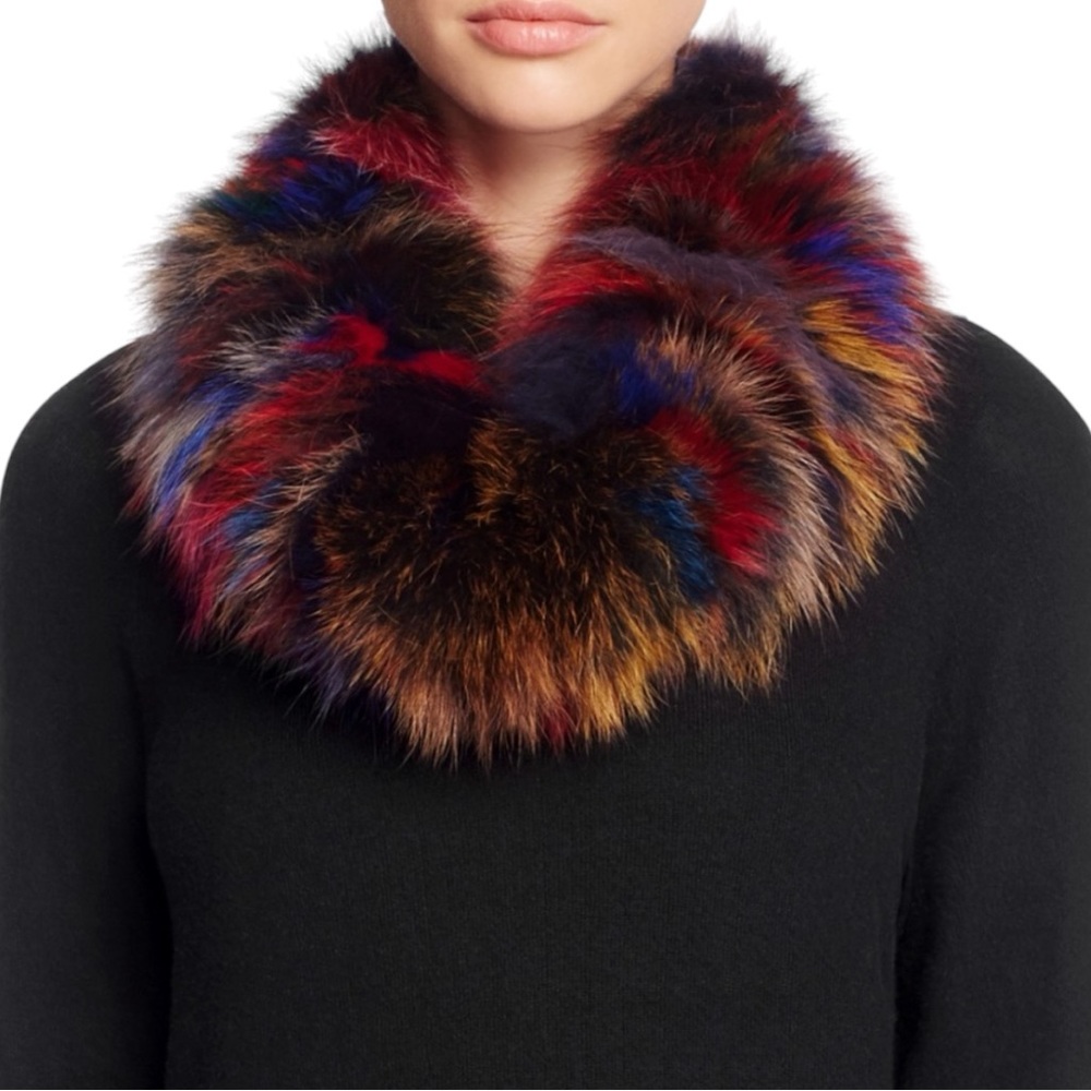 Surell Fox Fur Infinity Loop Scarf